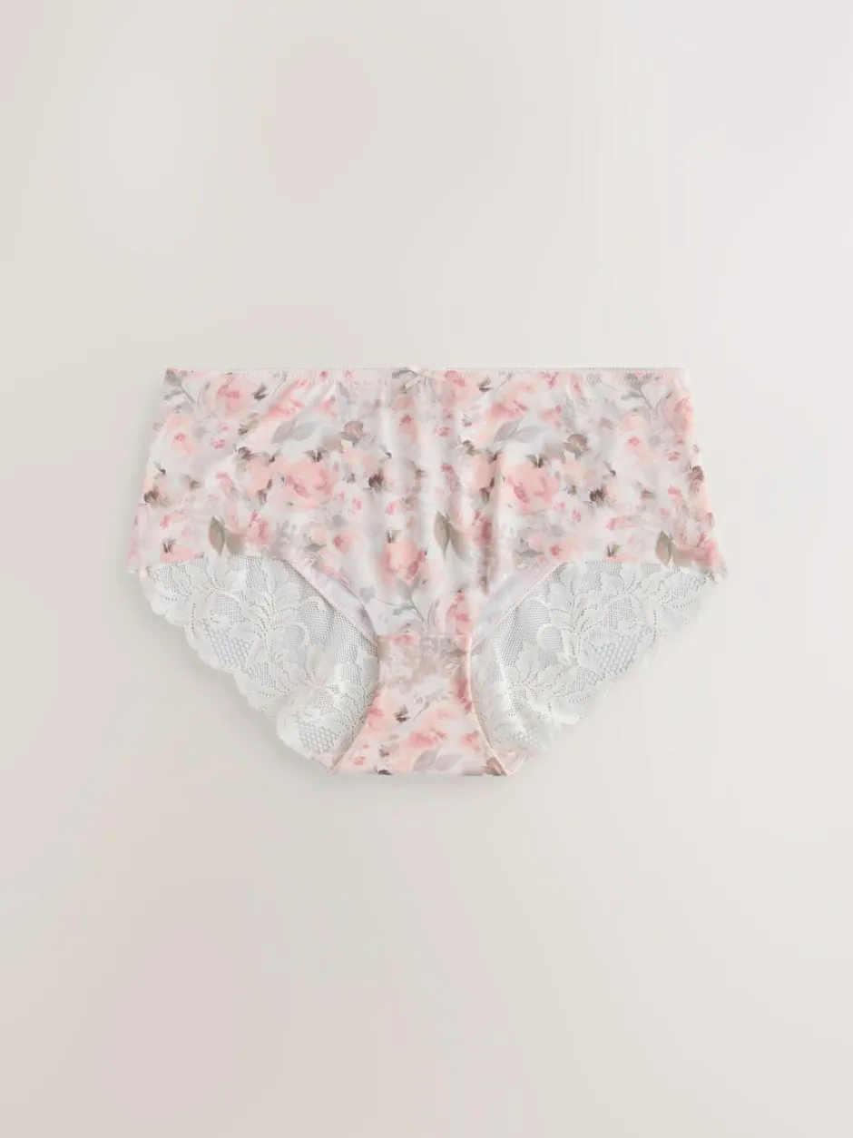 Next Sage Green Midi No VPL Lace Back Briefs 5 Pack Online