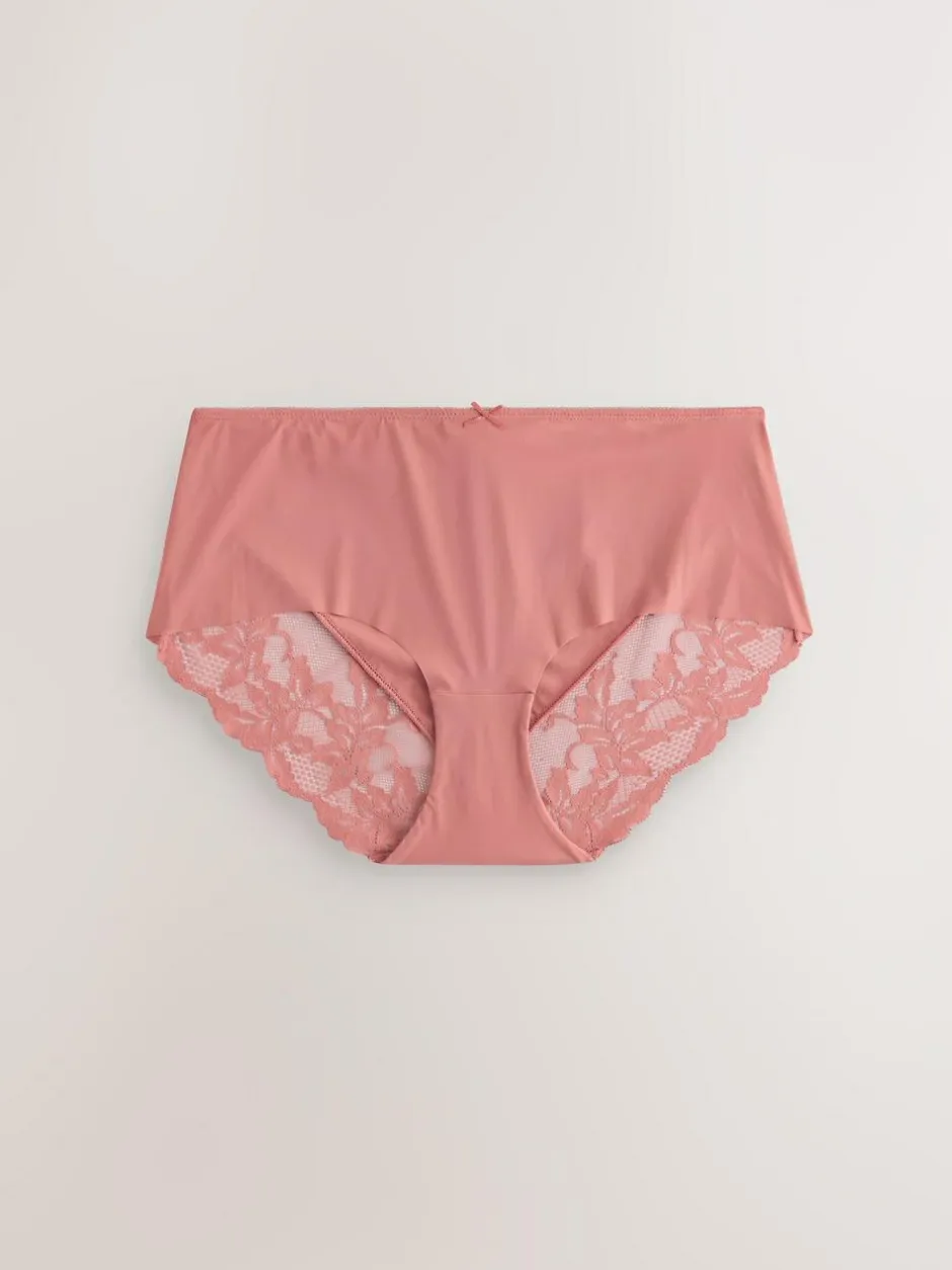 Next Sage Green Midi No VPL Lace Back Briefs 5 Pack Online