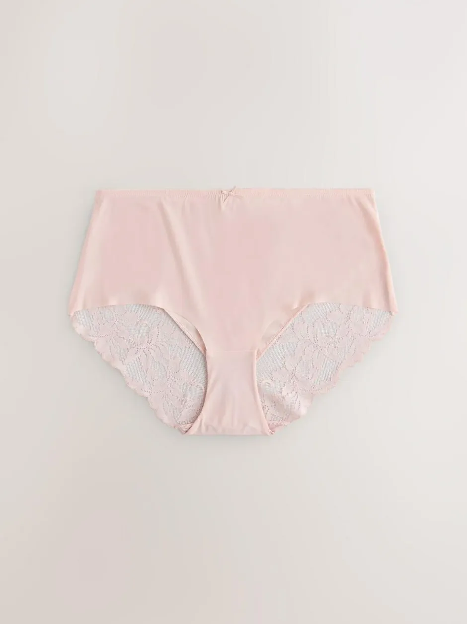 Next Sage Green Midi No VPL Lace Back Briefs 5 Pack Online