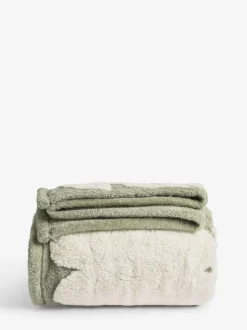 Next Sage Green Sage Floral Fleece Throw Online