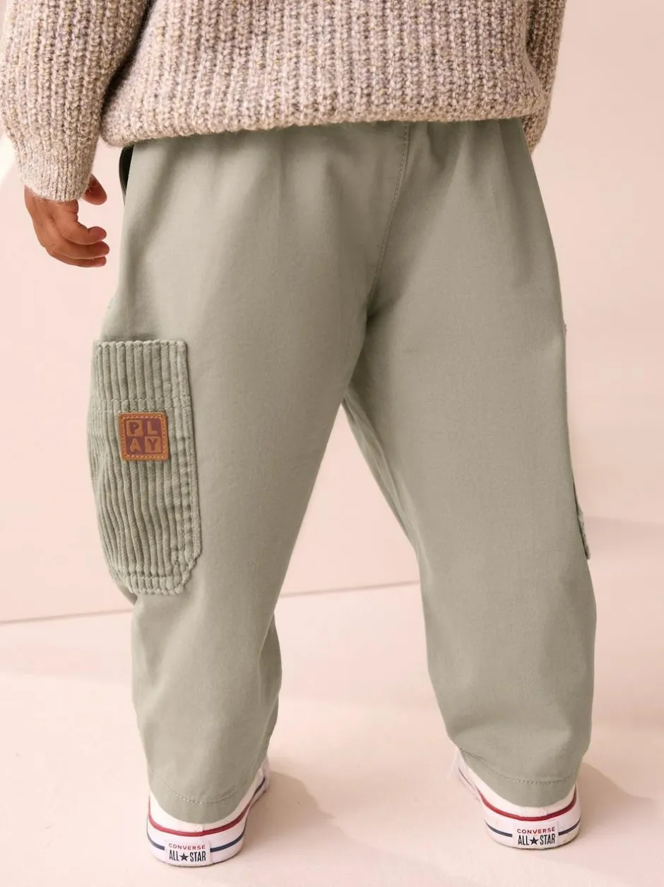 Next Sage Green Side Pocket Pull On Trousers (3mths-7yrs)