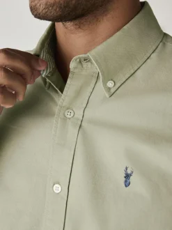 Next Sage Green Slim Fit Long Sleeve Oxford Shirt