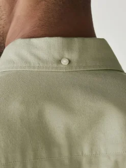 Next Sage Green Slim Fit Long Sleeve Oxford Shirt