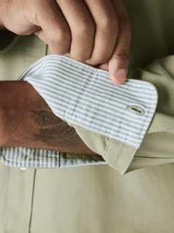 Next Sage Green Slim Fit Long Sleeve Oxford Shirt