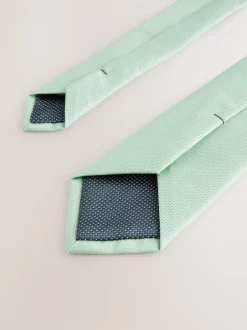 Next Sage Green Slim Textured Tie Discount