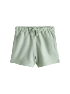 Next Textured Shorts 3 Pack (3mths-7yrs) Sage Green Soft Yellow and Pastel Stripe