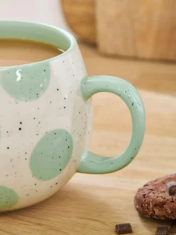 Next Sage Green Speckle Spot Mug Clearance