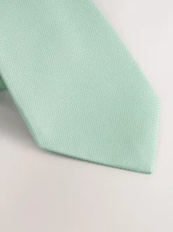 Next Textured Tie Sage Green Sale