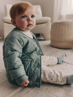 Next Sage Green Tulip Quilted Nylon Baby Jacket (0mths-2yrs) Discount