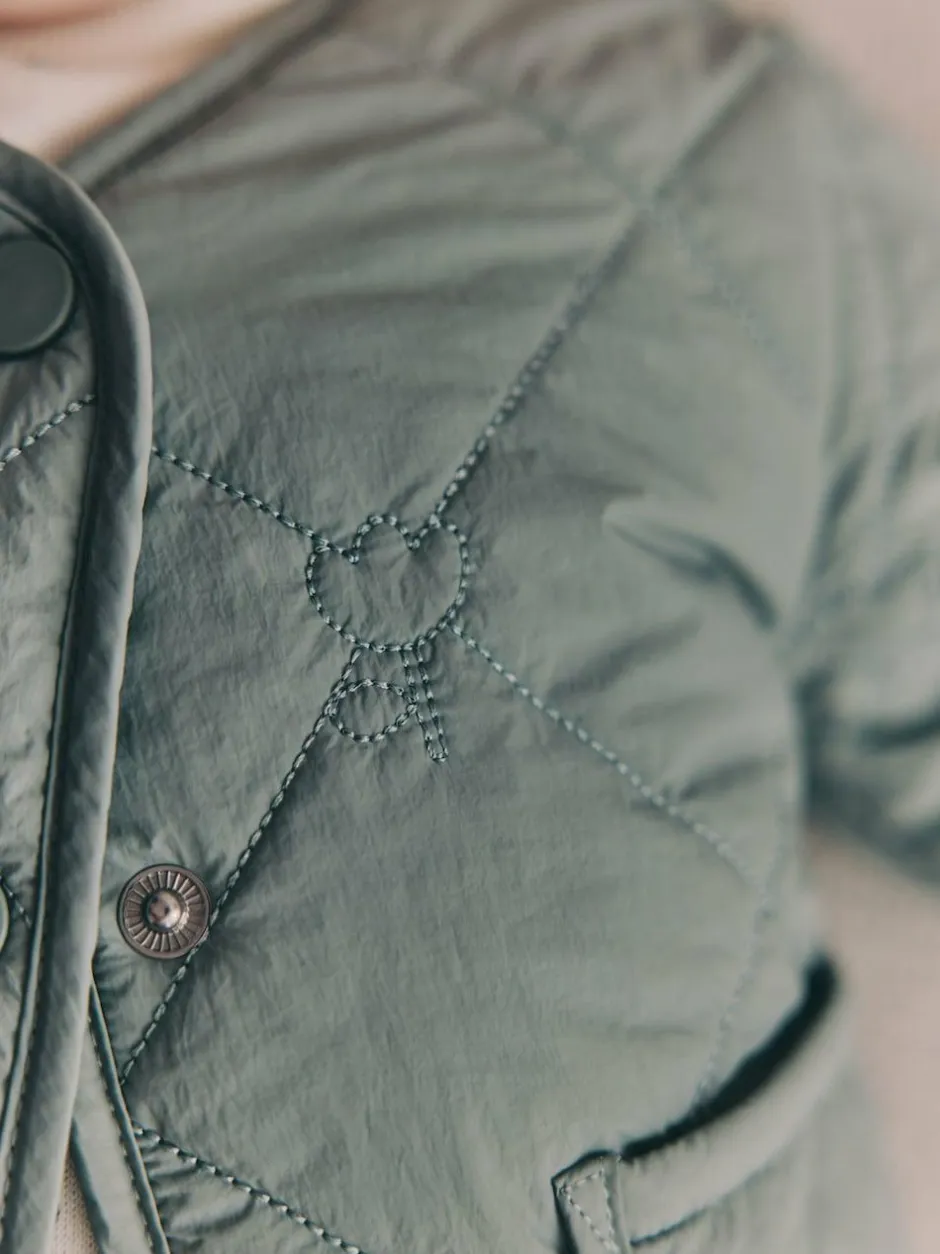 Next Sage Green Tulip Quilted Nylon Baby Jacket (0mths-2yrs) Discount