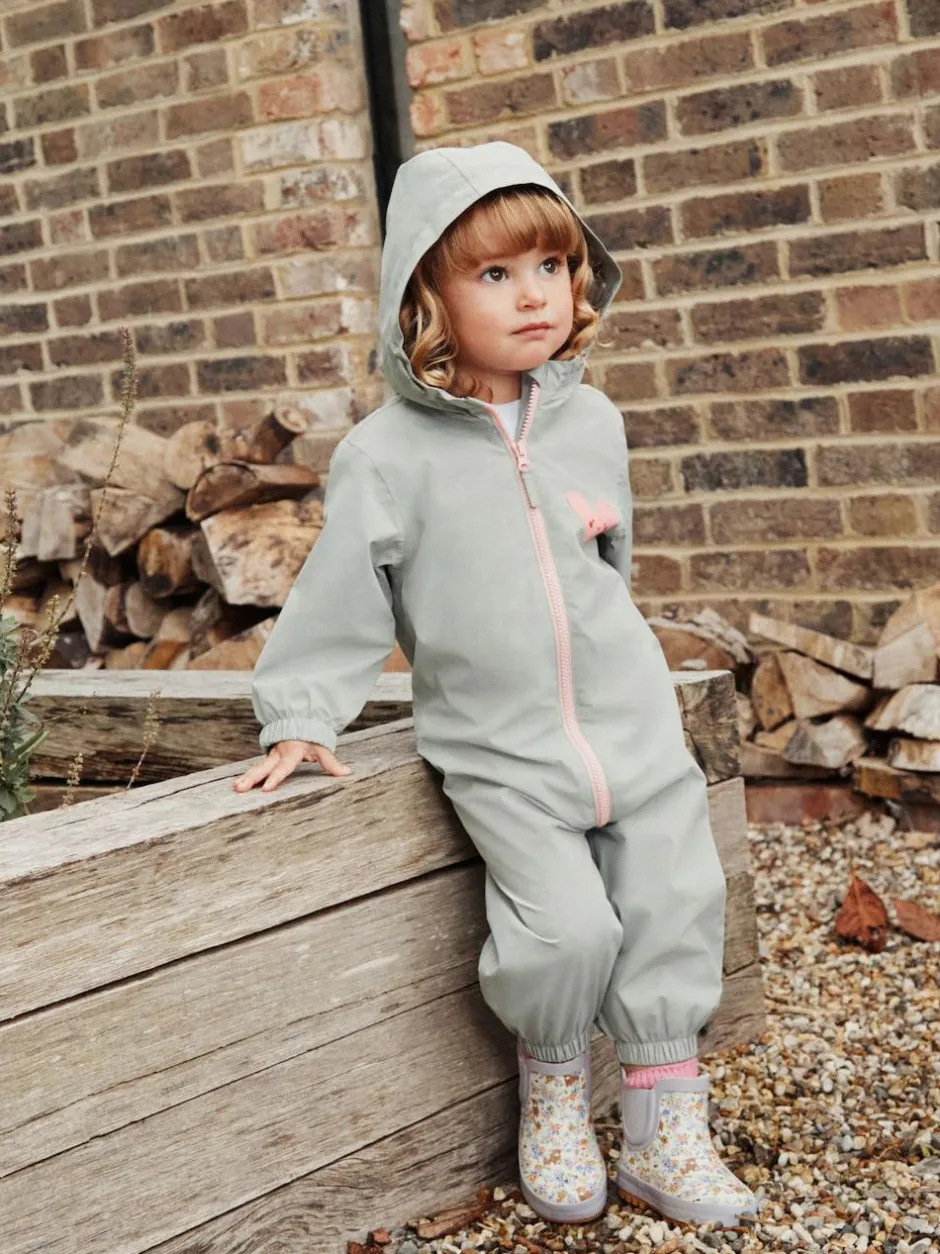 Next Sage Green Waterproof Printed Puddlesuit (3mths-7yrs) Clearance