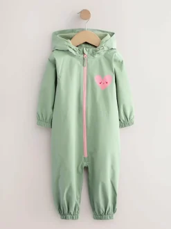 Next Sage Green Waterproof Printed Puddlesuit (3mths-7yrs) Clearance