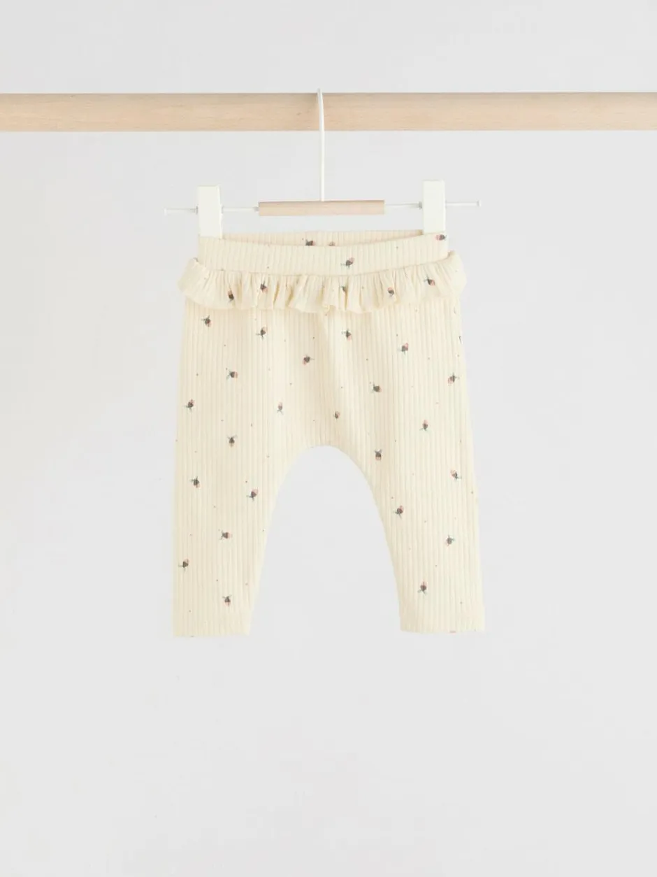 Next Sage Green/Coral/Ditsy Baby Leggings 4 Pack (0mths-2yrs) Sale