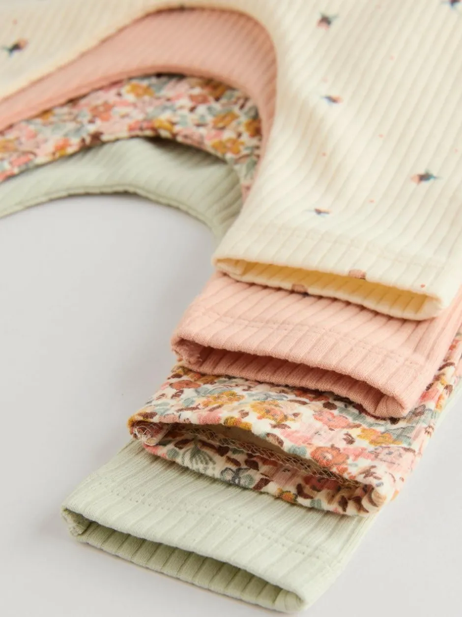 Next Sage Green/Coral/Ditsy Baby Leggings 4 Pack (0mths-2yrs) Sale