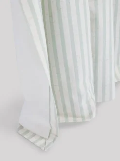 Next Pencil Pleat Blackout Curtains Sage Stripe Sale