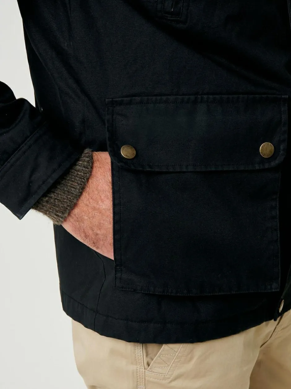 Saltwell Waxed Cord Collar Jacket Black