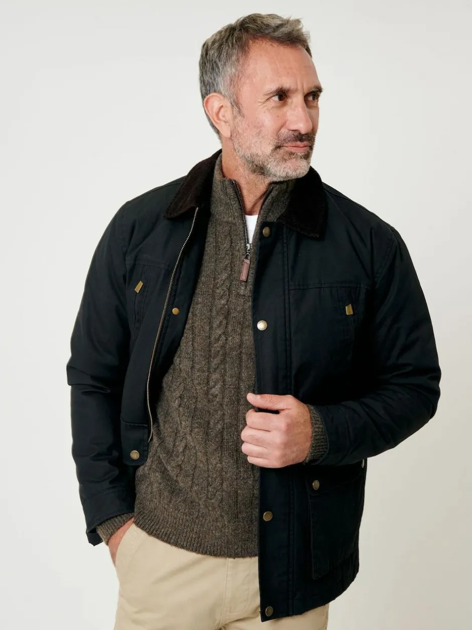 Saltwell Waxed Cord Collar Jacket Black