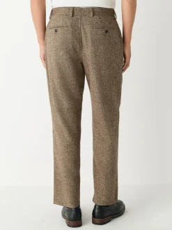 Next Relaxed Fit Wool Blend Suit Trousers Sand