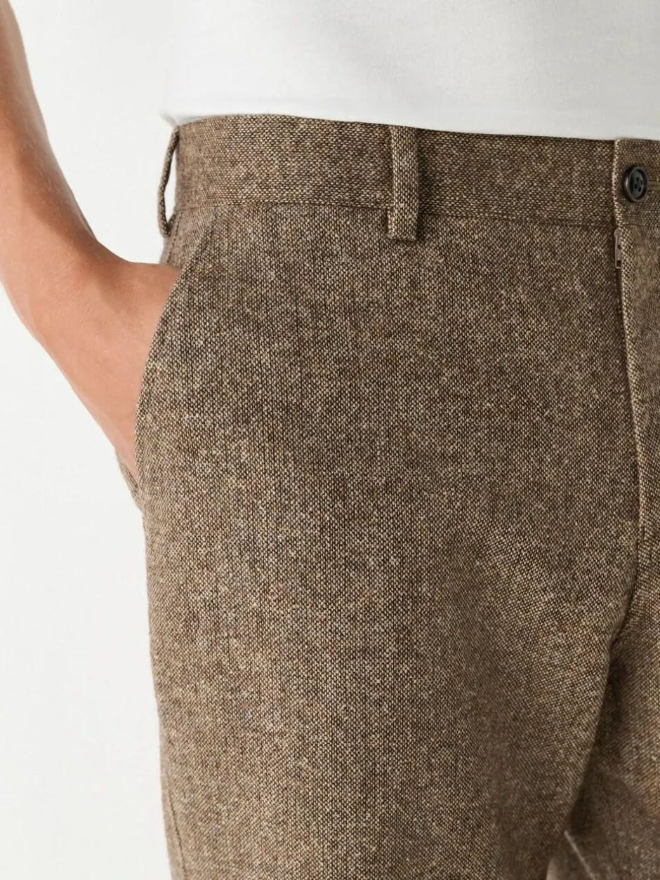 Next Relaxed Fit Wool Blend Suit Trousers Sand