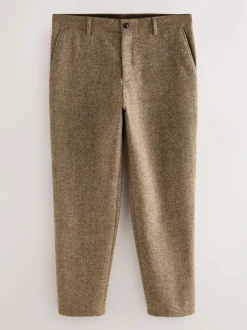 Next Relaxed Fit Wool Blend Suit Trousers Sand