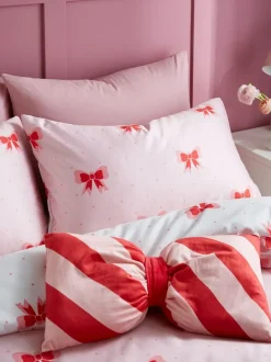 Sassy B Pink Dotty Bows So Soft Reversible Duvet Cover Set New