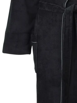 Savile Row Company Black Fleece Dressing Gown With Piping Discount