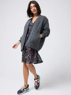 SCAMP & DUDE Black Quilted Bolt Bomber Jacket Light Washed Outlet