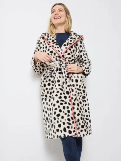 SCAMP & DUDE Cream Cheetah & Lightning Bolt Dressing Robe Best