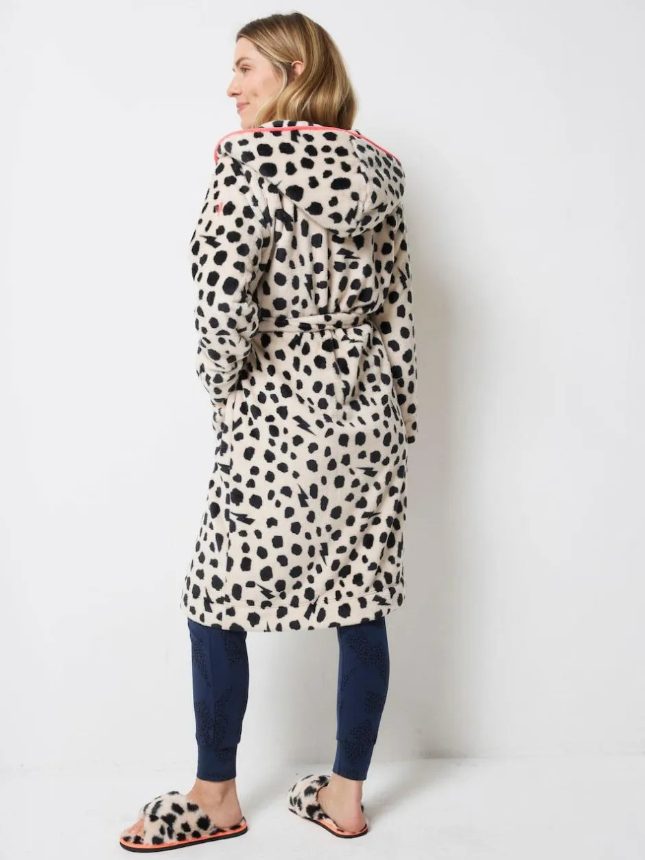 SCAMP & DUDE Cream Cheetah & Lightning Bolt Dressing Robe Best