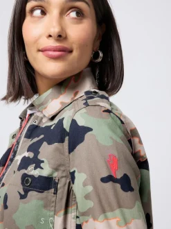 SCAMP & DUDE Green Shacket Cotton Camo Print New