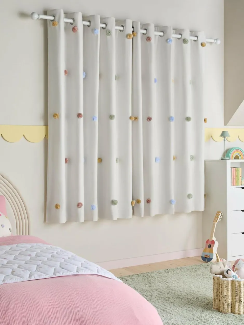Next Scandi Pom Eyelet Blackout Curtains