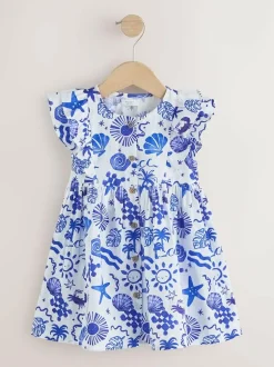 Next Seaside Print Double Ruffle Sleeve Dress (3mths-8yrs)