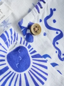Next Seaside Print Double Ruffle Sleeve Dress (3mths-8yrs)