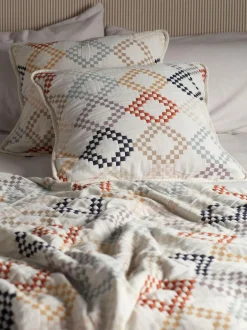 Secret Linen Store Multi Jolene Quilted Throw New