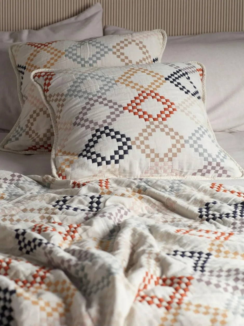 Secret Linen Store Multi Jolene Quilted Throw New