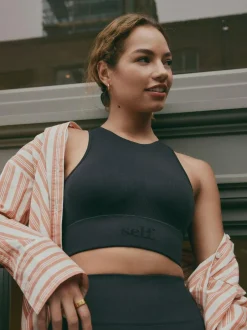 self. Seamfree Sports Crop Top Black Outlet