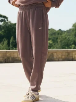 self. Brown Cuffed Joggers Sale