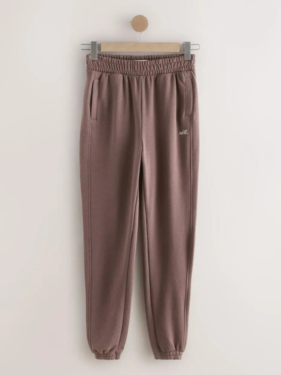 self. Brown Cuffed Joggers Sale