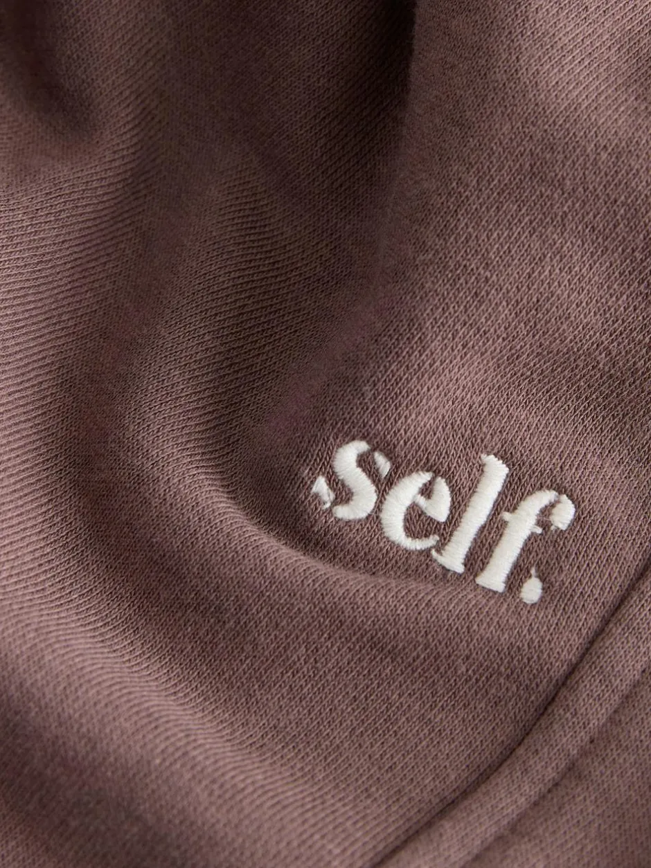 self. Brown Cuffed Joggers Sale
