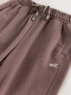 self. Brown Cuffed Joggers Sale