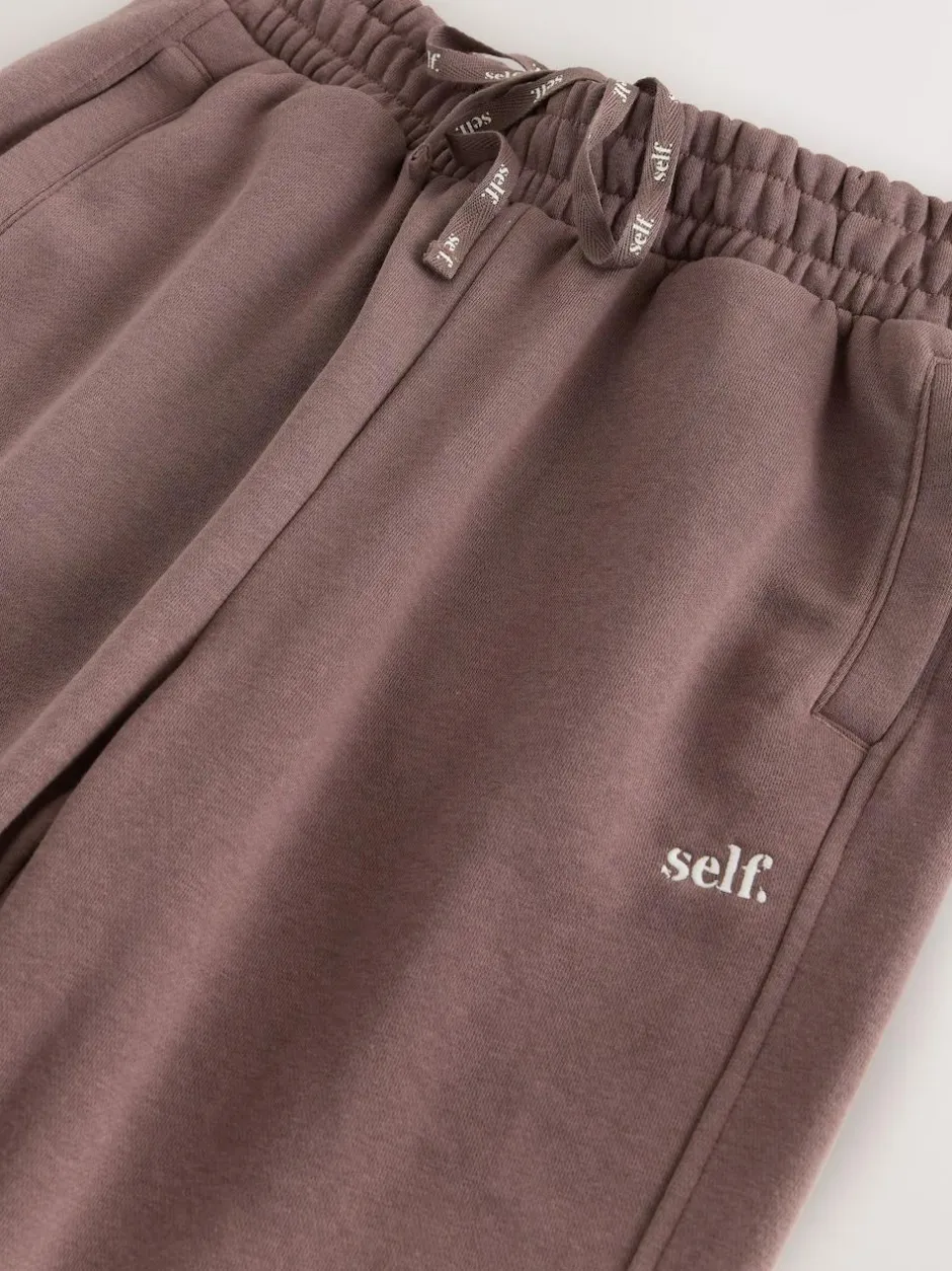 self. Brown Cuffed Joggers Sale