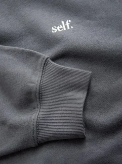 self. Charcoal Grey Hoodie Clearance