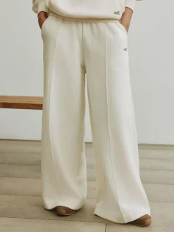 self. Cream Wide Leg Joggers Clearance