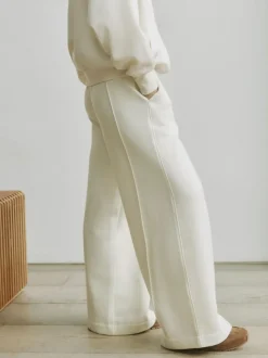 self. Cream Wide Leg Joggers Clearance