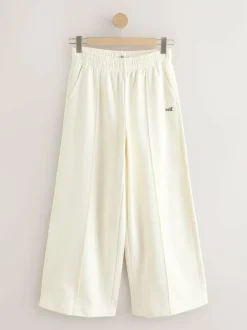self. Cream Wide Leg Joggers Clearance
