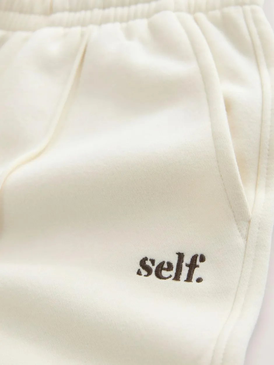 self. Cream Wide Leg Joggers Clearance