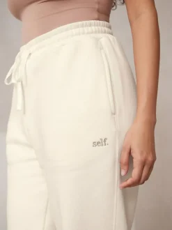 self. Cuffed Joggers Ecru Discount
