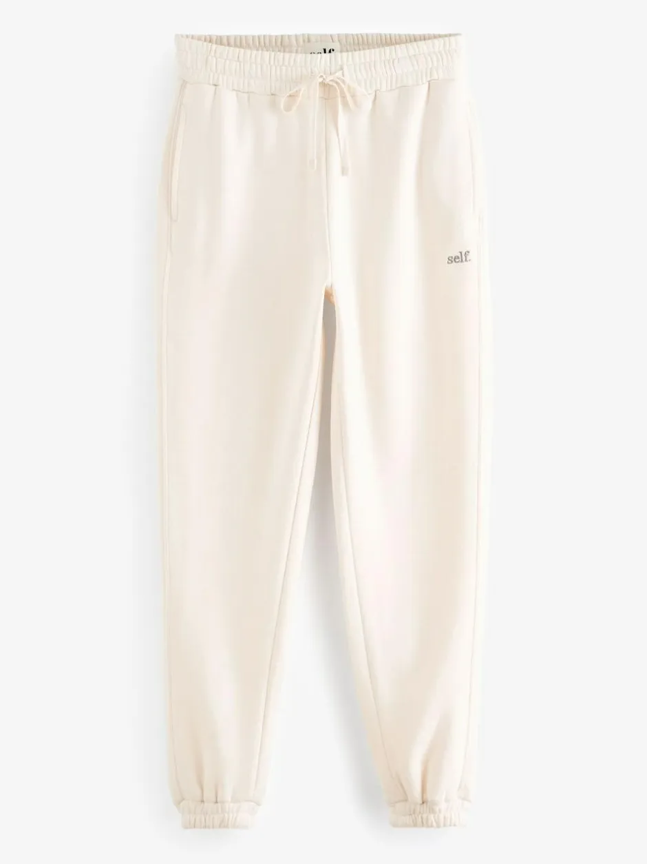 self. Cuffed Joggers Ecru Discount