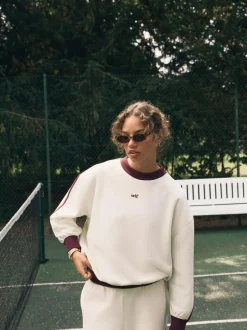 self. Ecru/BerryColourblock Sweatshirt Online