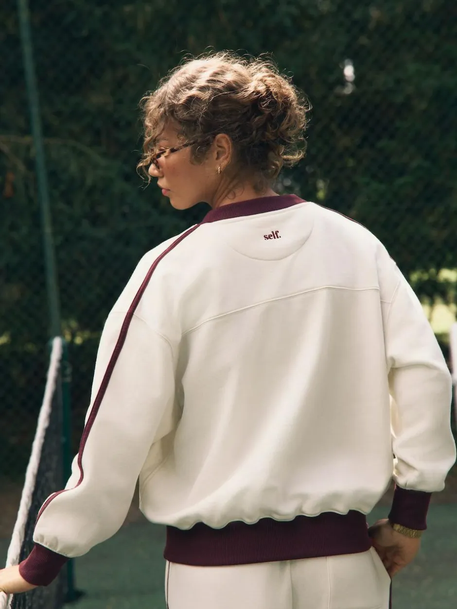 self. Ecru/BerryColourblock Sweatshirt Online